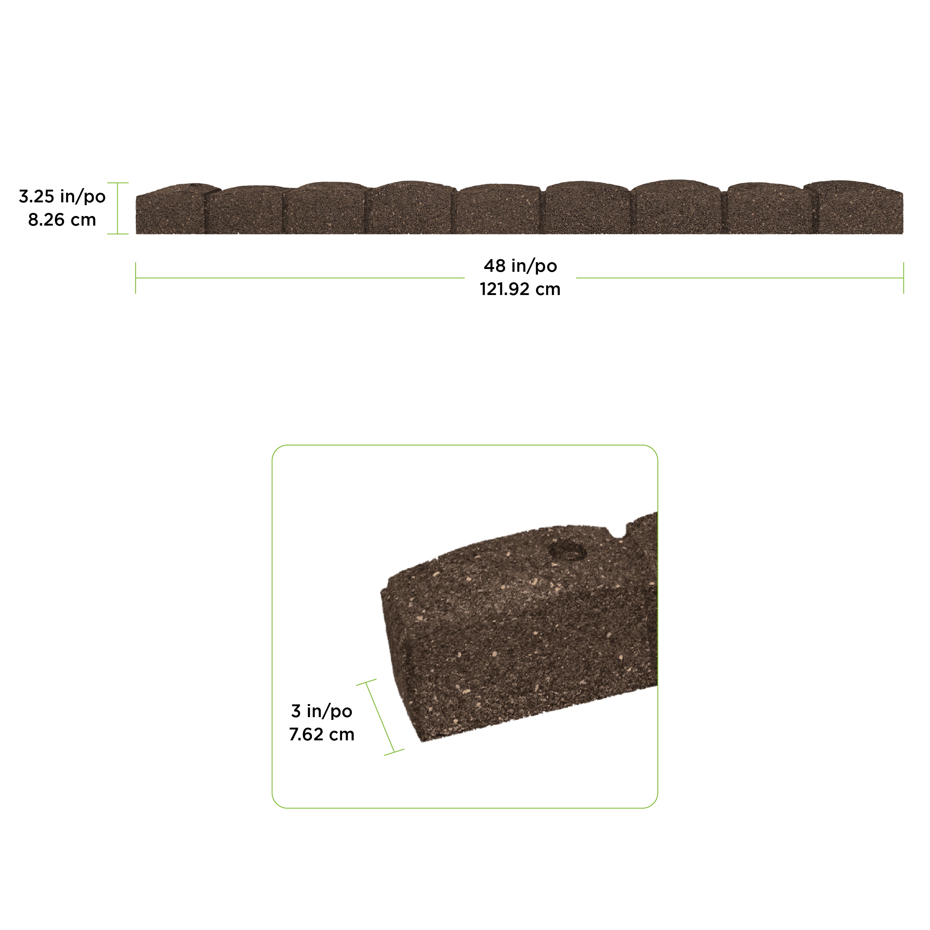 3.25" x Roman Stone Garden Border (2pk)